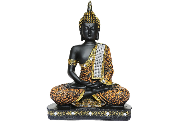 Fiberglass Black finish Artistic Buddha Statue