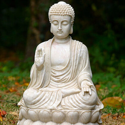 Fiberglass Buddha Off white and design finish