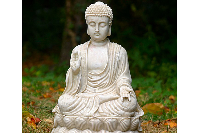 Fiberglass Buddha Off white and design finish