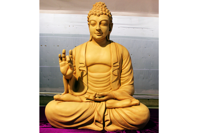 Fiberglass Buddha Off white finish