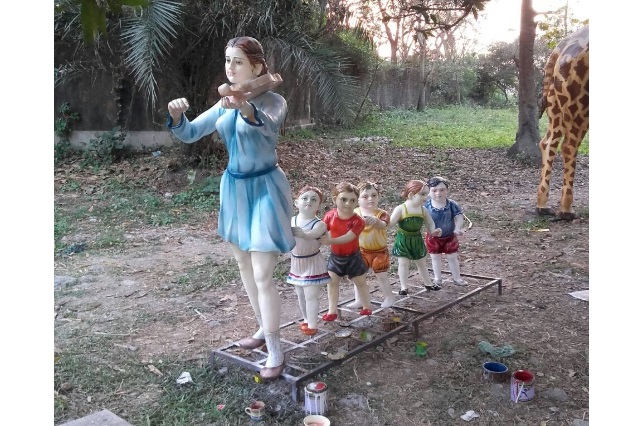 Fiberglass Garden Lady sculpture