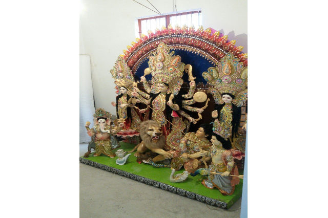 Fiberglass Akchali Colorful Maa Durga