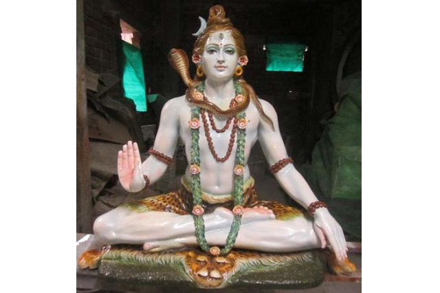 Fiberglass multicolored Lord Shiva Statue