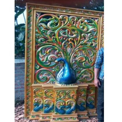 Fiberglass peacock design Back Drop