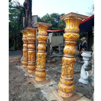 Fiberglass pillars in yellow Finish