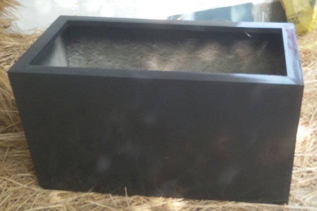 Fiberglass Dark Gray finish planter