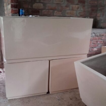 Fiberglass Off White finish big planters