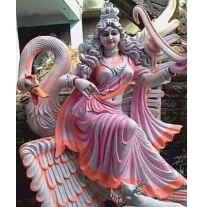 Fiber pink Finish Saraswati Statue
