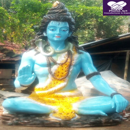 10 Feet Sitting Fiberglass Shiva Statue