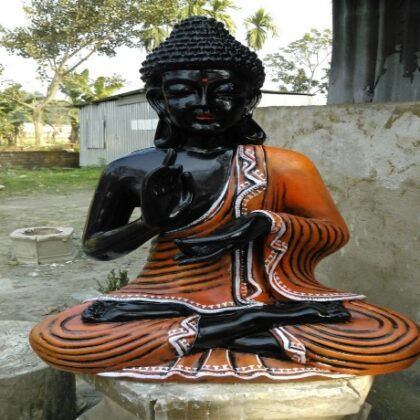 Fiber Black Buddha Statue
