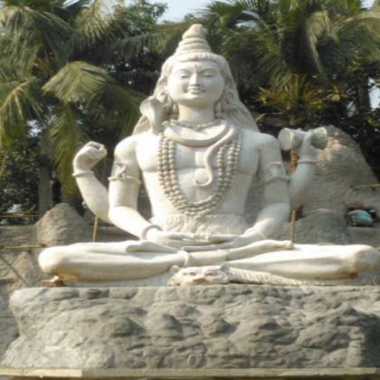 25 Feet Lord Shiva Statue with 80 feet Hill at Back of Lord Shiva