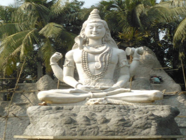 25 Feet Lord Shiva Statue with 80 feet Hill at Back of Lord Shiva