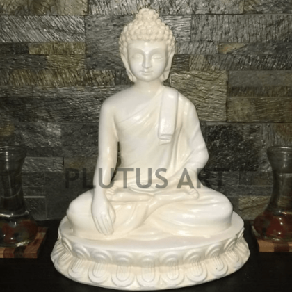 Small Buddha Statue in white Finish
