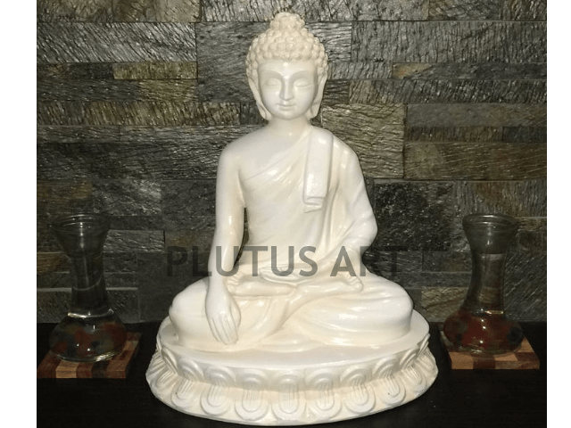 Small Buddha Statue in white Finish