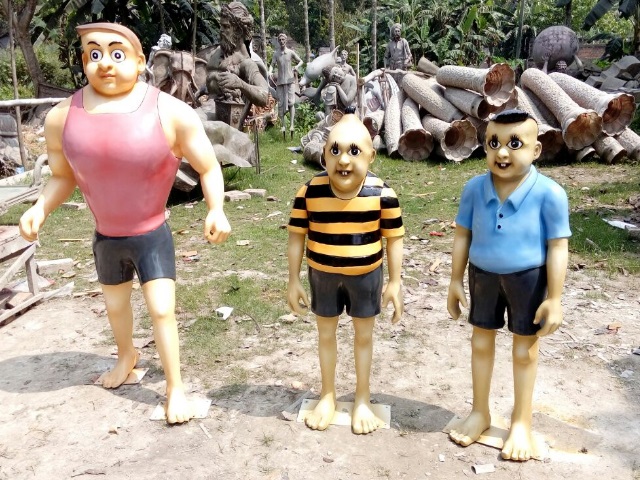 Fiber cartoon statue Batul and his friends