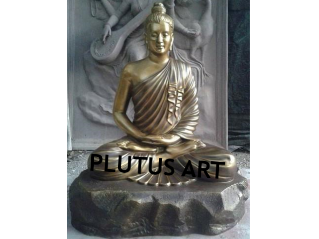 Fiber Metallic Finish Lord Buddha Statue