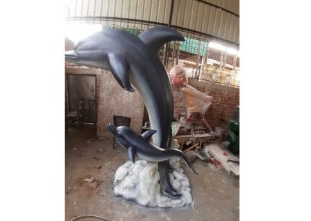 Fiberglass Dolphin Sculpture
