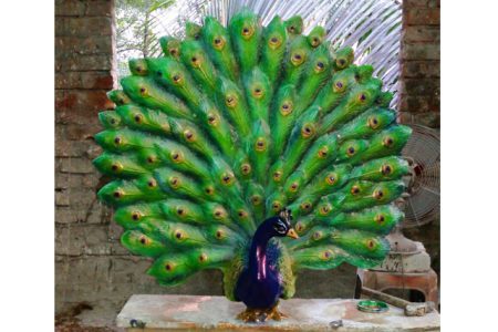Fiberglass Peacock Sculpture