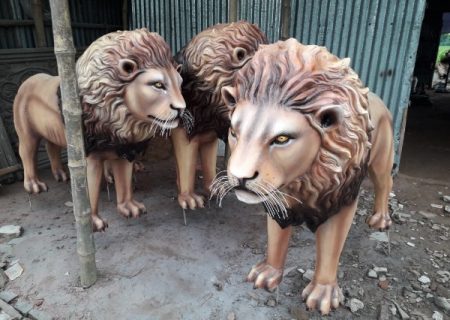 Fiberglass Lion Sculpture