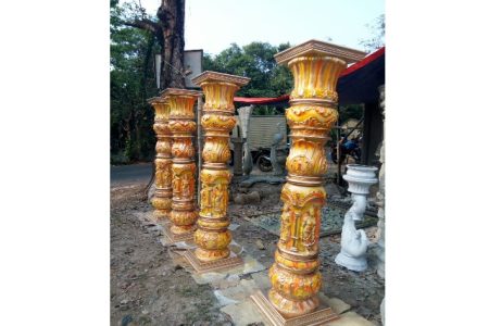 Fiberglass Yellow Pillars for Wedding Decoration