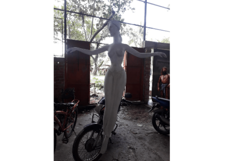 Fiberglass Dancing Lady Garden Sculpture