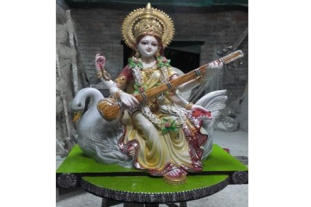 fiberglass saraswati idol
